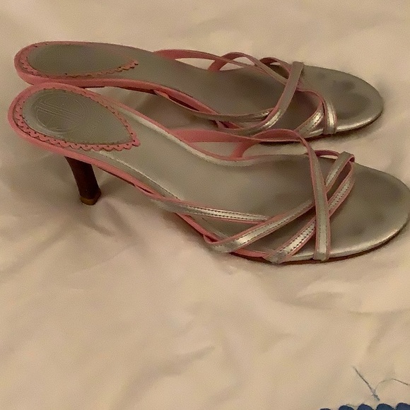 Lilly Pulitzer gray/pink sandals 8M - Picture 2 of 5